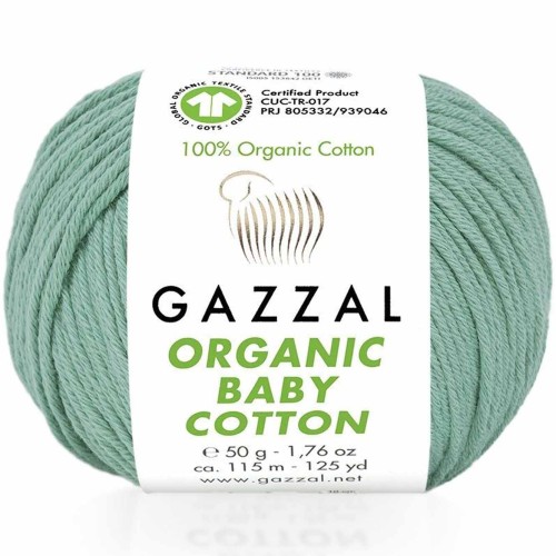Włóczka Gazzal Organic Baby Cotton 422 ciemny miętowy