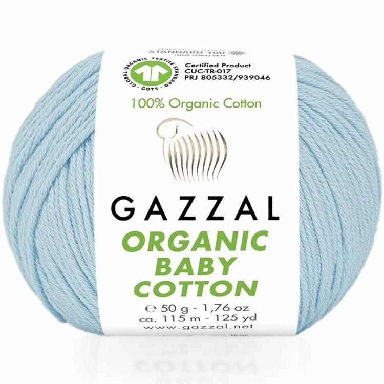 Włóczka Gazzal Organic Baby Cotton 423 błękitny