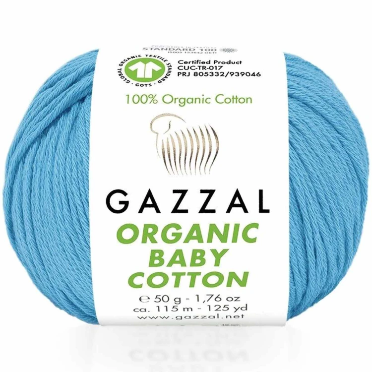 Włóczka Gazzal Organic Baby Cotton 424 turkusowy