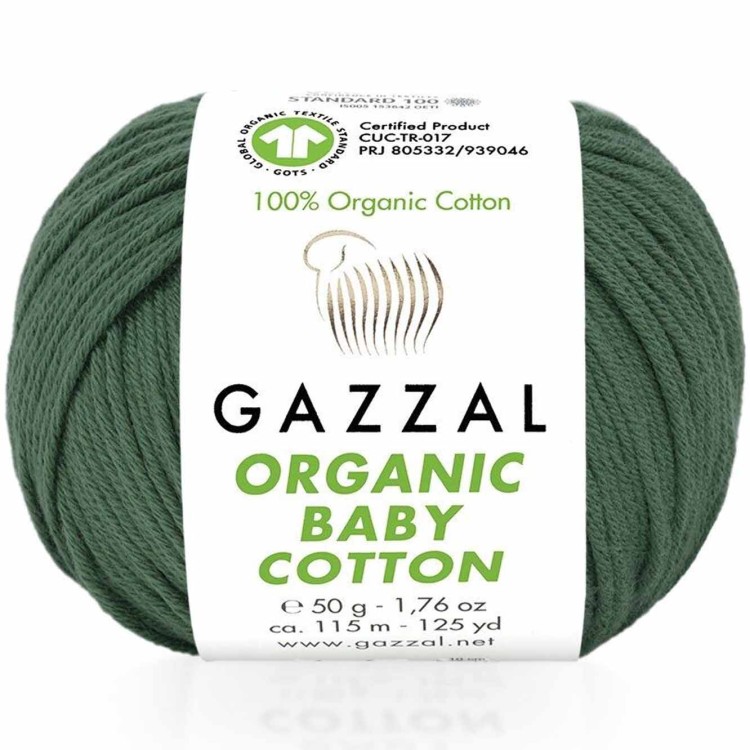 Włóczka Gazzal Organic Baby Cotton 427 ciemny szmaragd