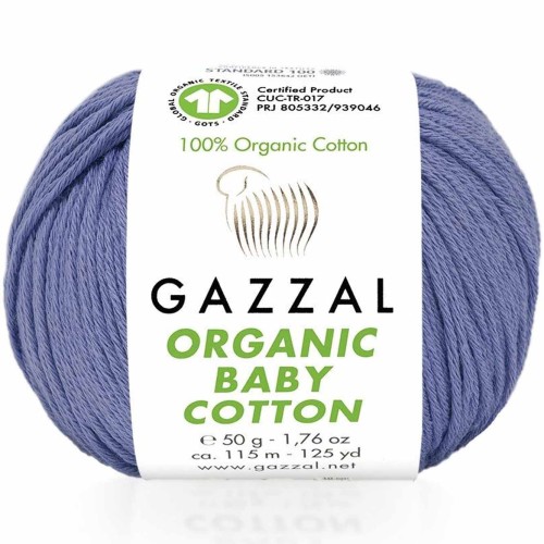 Włóczka Gazzal Organic Baby Cotton 428 jasny fiolet