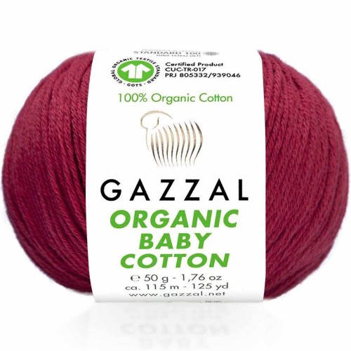 Włóczka Gazzal Organic Baby Cotton 429 bordo