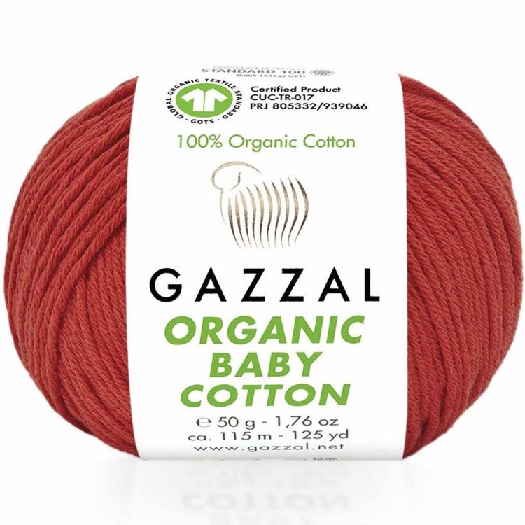 Włóczka Gazzal Organic Baby Cotton 432 czerwony