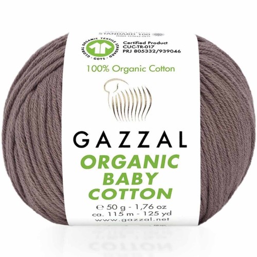 Włóczka Gazzal Organic Baby Cotton 433 jasny brąz