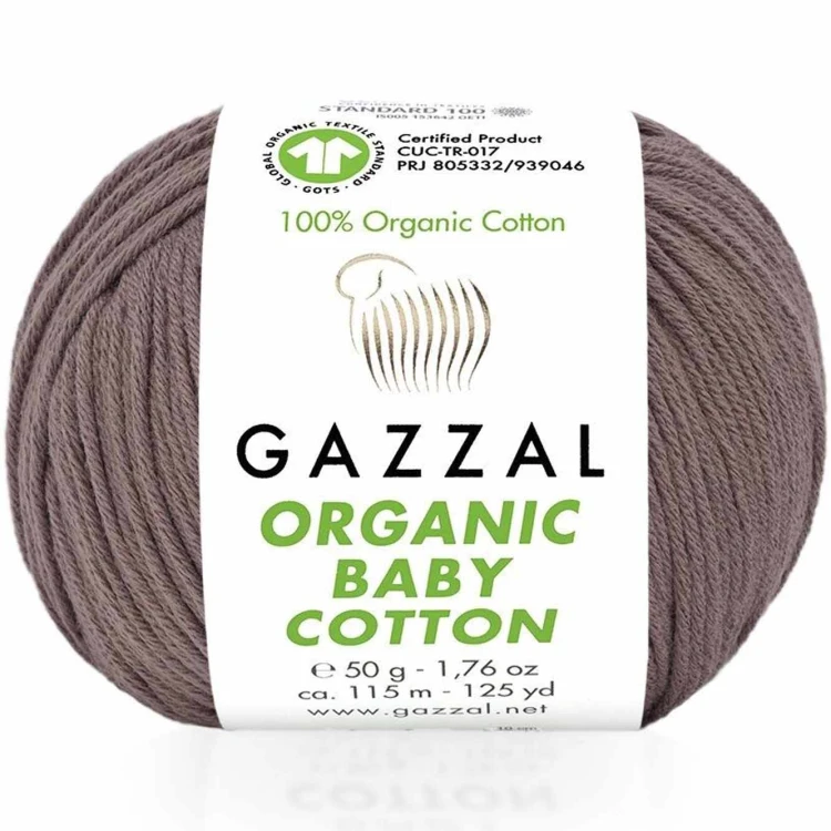 Włóczka Gazzal Organic Baby Cotton 433 jasny brąz