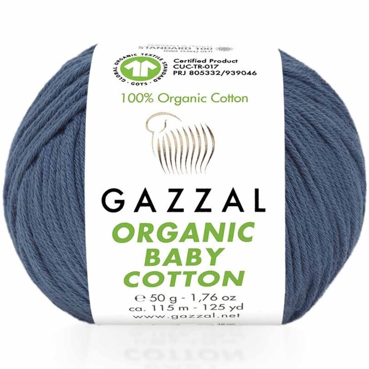 Włóczka Gazzal Organic Baby Cotton 434 dżinsowy