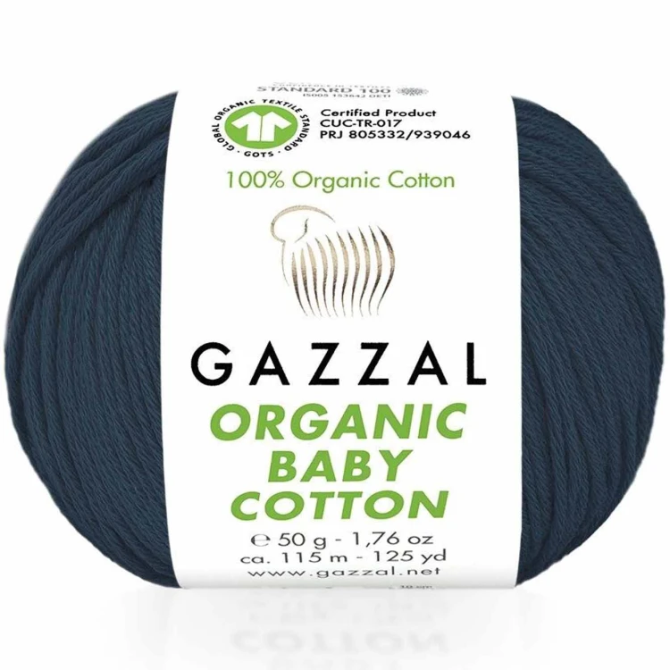 Włóczka Gazzal Organic Baby Cotton 437 petrol