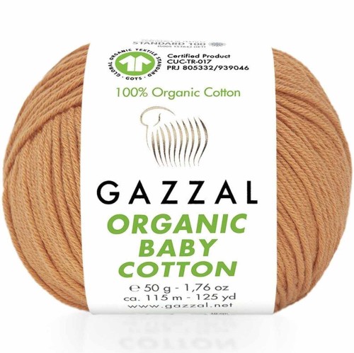 Włóczka Gazzal Organic Baby Cotton 438 brudny pomarańcz