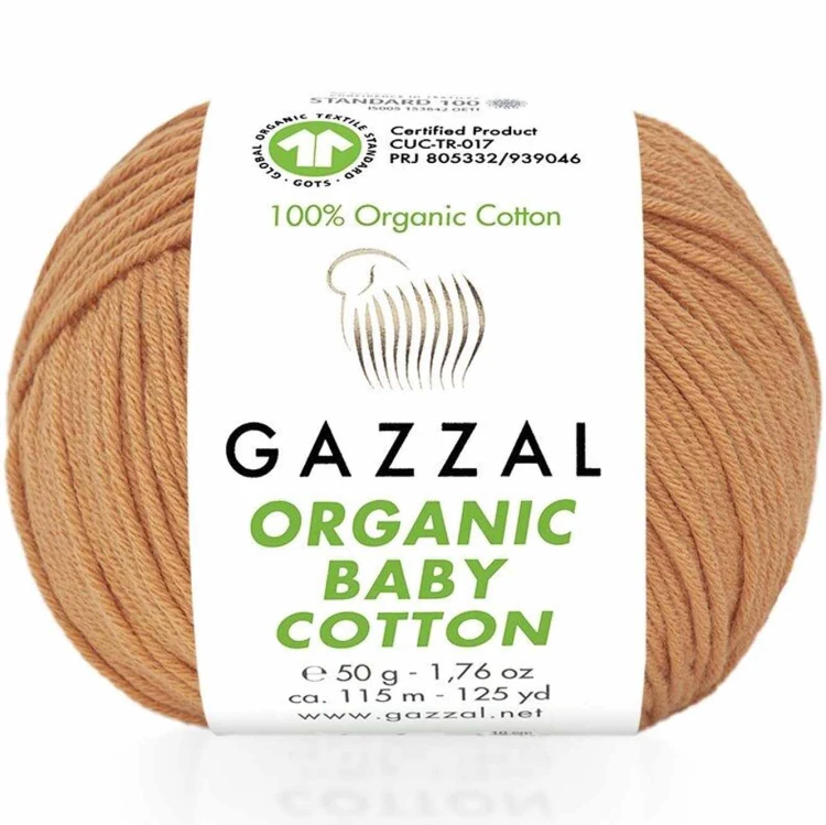 Włóczka Gazzal Organic Baby Cotton 438 brudny pomarańcz