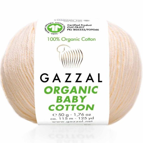 Włóczka Gazzal Organic Baby Cotton 439 jasny ciepły beż