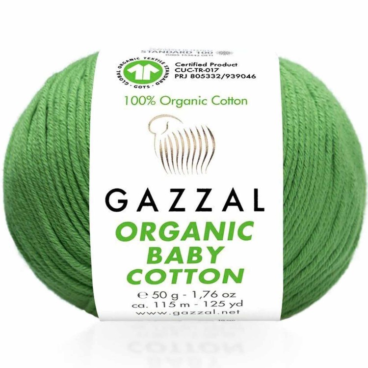 Włóczka Gazzal Organic Baby Cotton 440 zielony
