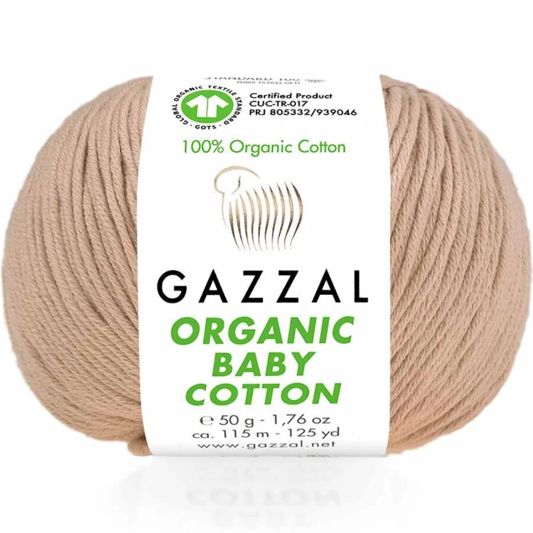 Włóczka Gazzal Organic Baby Cotton 441 beżowy