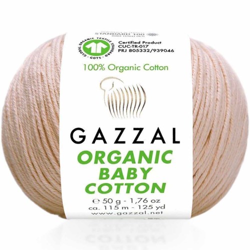 Włóczka Gazzal Organic Baby Cotton 442 ciepły beż