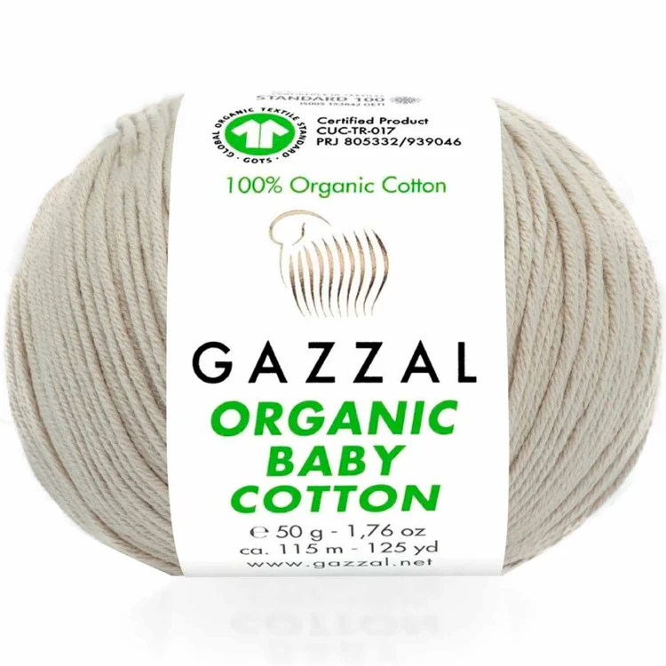 Włóczka Gazzal Organic Baby Cotton 444 jasny szary