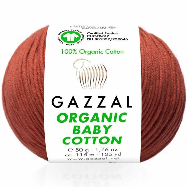 Włóczka Gazzal Organic Baby Cotton 445 rudy