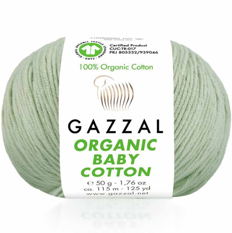 Włóczka Gazzal Organic Baby Cotton 448 jasna szałwia
