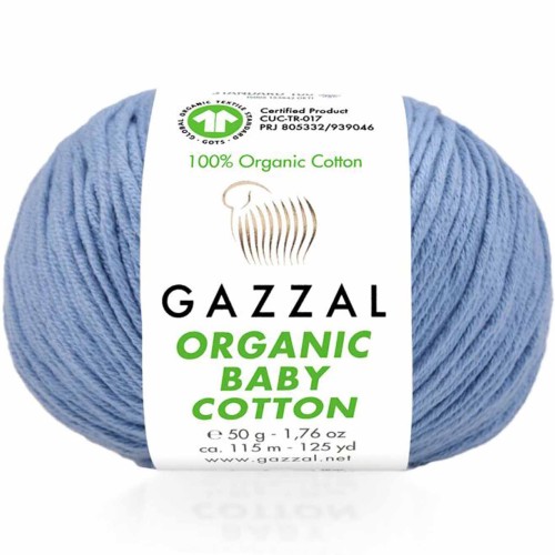 Włóczka Gazzal Organic Baby Cotton 451 niebieski