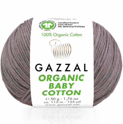 Włóczka Gazzal Organic Baby Cotton 452 szary