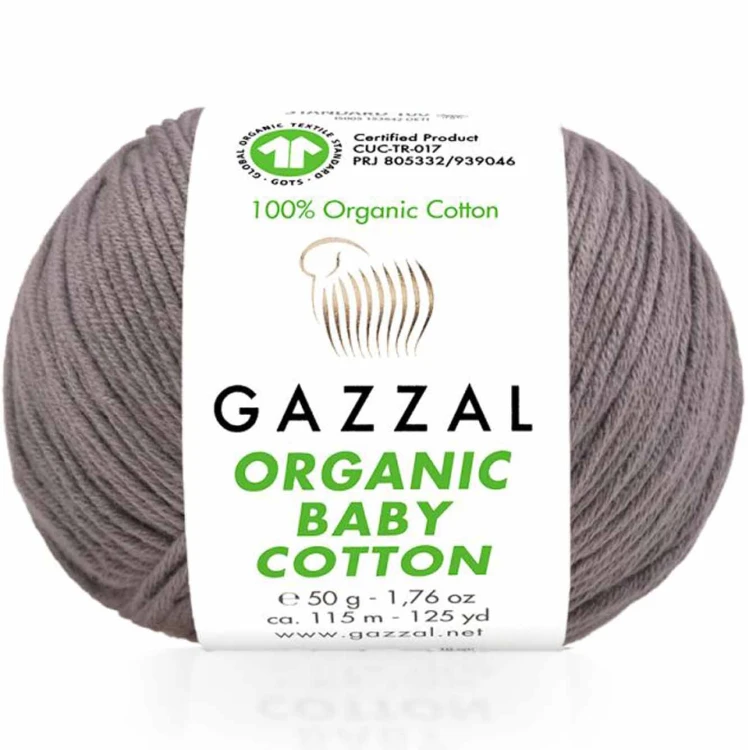 Włóczka Gazzal Organic Baby Cotton 452 szary