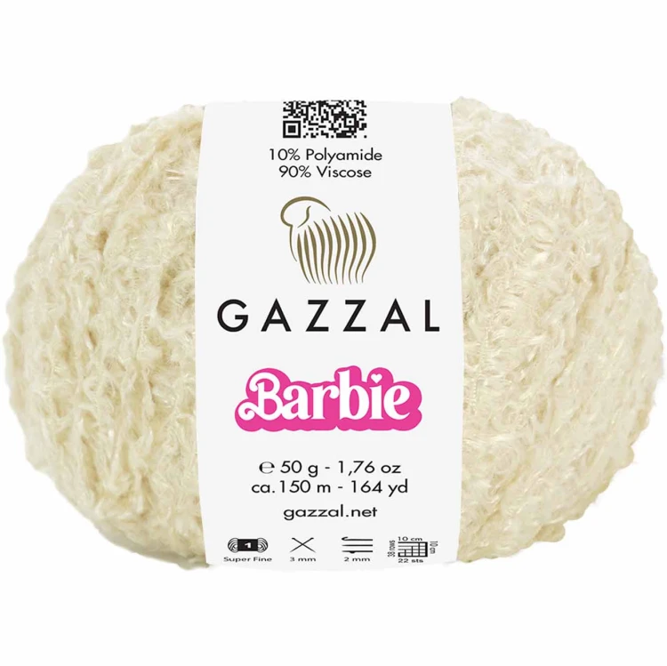 Włóczka Gazzal Barbie 10714 ecru