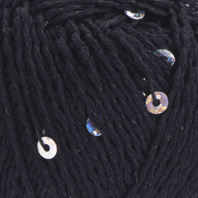 Włóczka YarnArt Cotton Gold Paillettes 7101 czarny