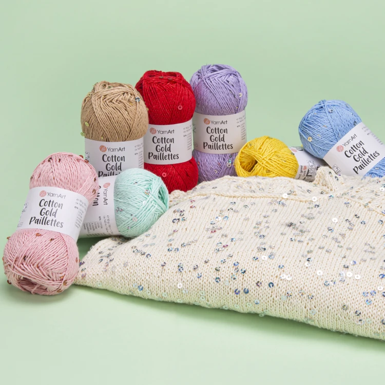 Włóczka YarnArt Cotton Gold Paillettes
