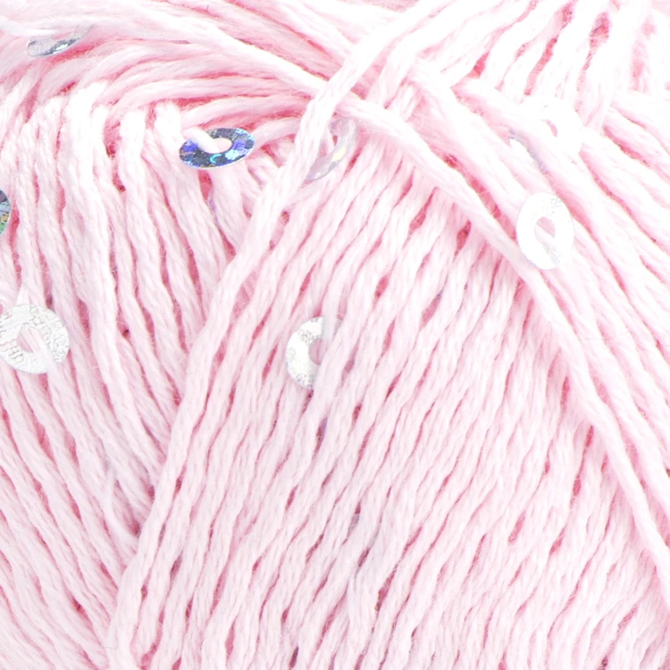 Włóczka YarnArt Cotton Gold Paillettes 7107 jasny róż