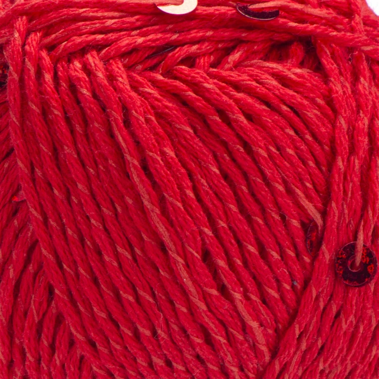 Włóczka YarnArt Cotton Gold Paillettes 7115 czerwony