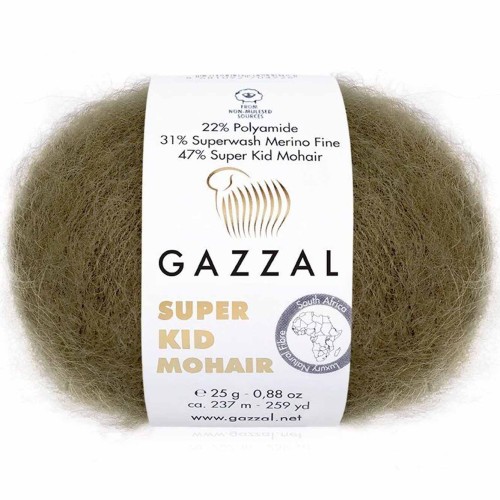 Włóczka Gazzal Super Kid Mohair 64403 orzechowy