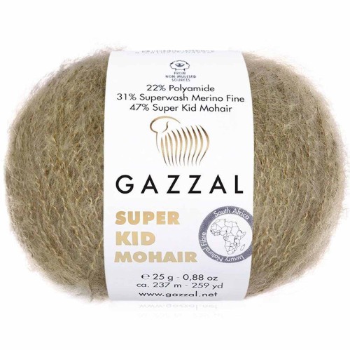 Włóczka Gazzal Super Kid Mohair 64406 jasny brąz