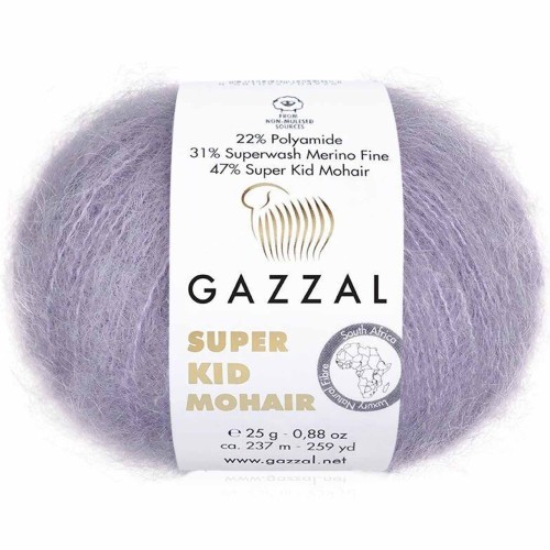 Włóczka Gazzal Super Kid Mohair 64413 brudna lawenda