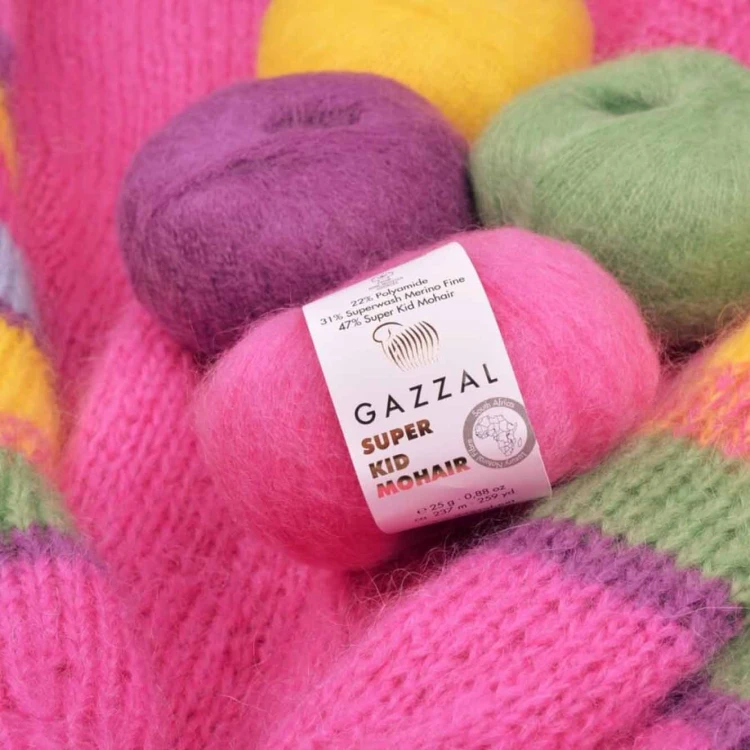 Włóczka Gazzal Super Kid Mohair 64421 ciemny róż