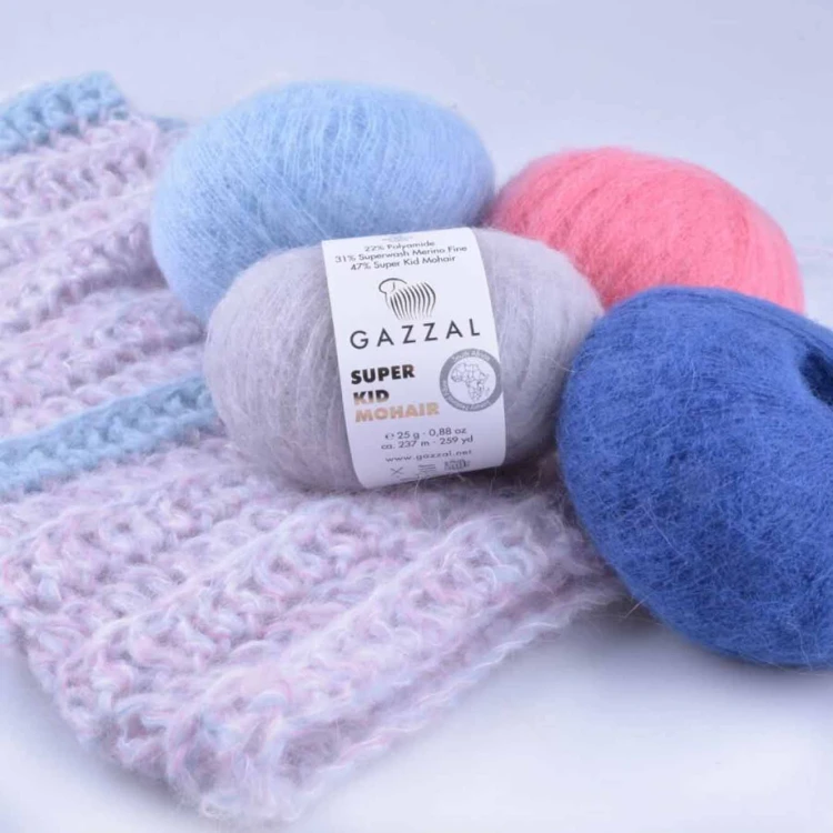 Włóczka Gazzal Super Kid Mohair 64421 ciemny róż
