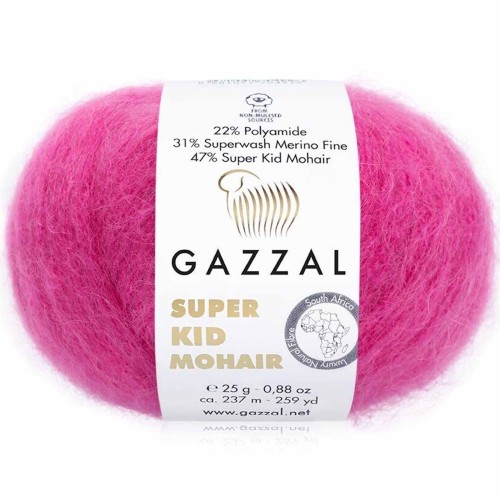 Włóczka Gazzal Super Kid Mohair 64421 ciemny róż