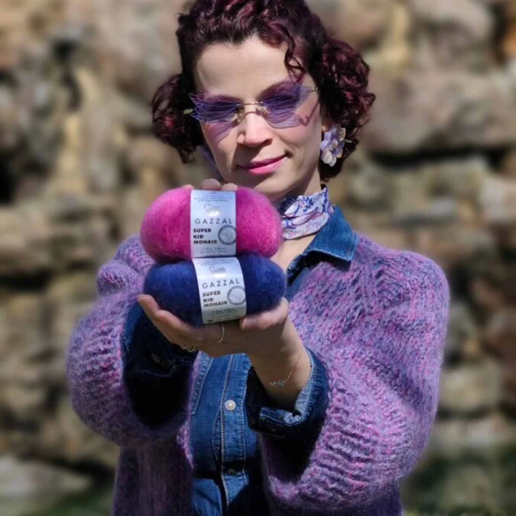 Włóczka Gazzal Super Kid Mohair 64421 ciemny róż