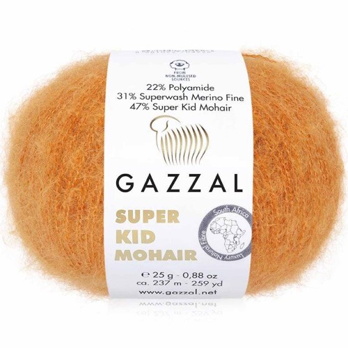Włóczka Gazzal Super Kid Mohair 64419 rudy