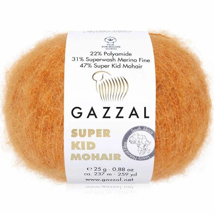 Włóczka Gazzal Super Kid Mohair 64419 rudy