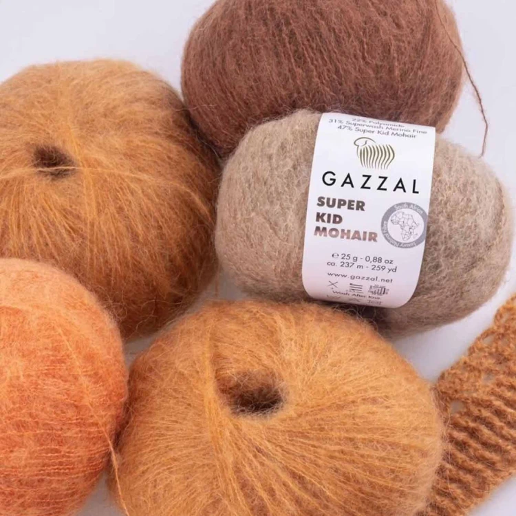 Włóczka Gazzal Super Kid Mohair 64419 rudy