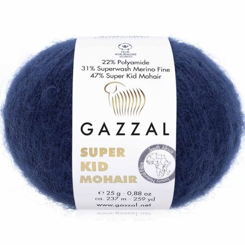 Włóczka Gazzal Super Kid Mohair 64417 granatowy