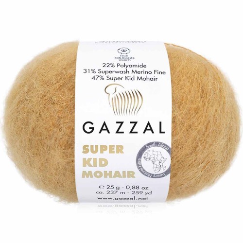 Włóczka Gazzal Super Kid Mohair 64423 miodowy