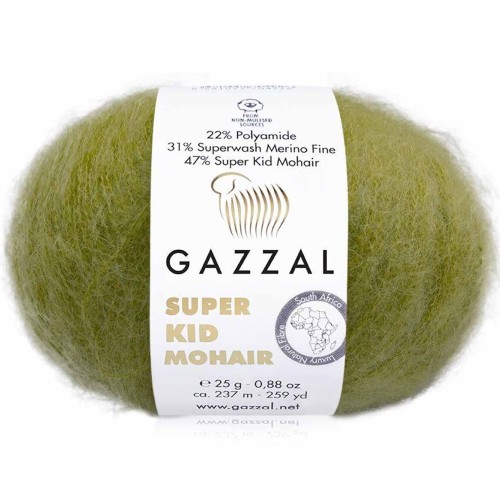 Włóczka Gazzal Super Kid Mohair 64422 groszkowy