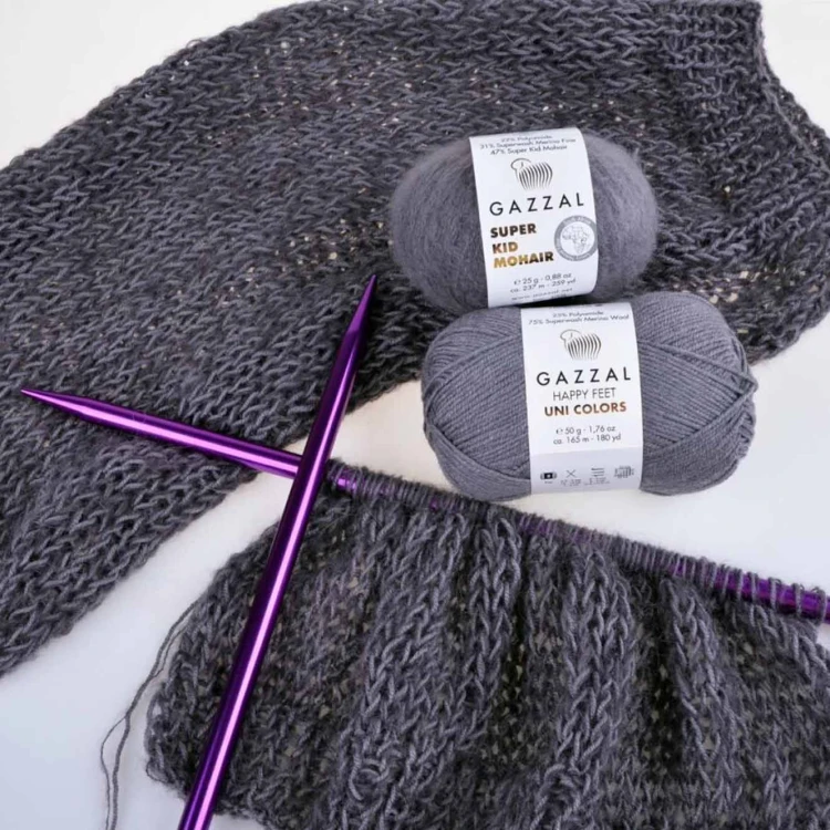 Włóczka Gazzal Super Kid Mohair 64432 grafitowy