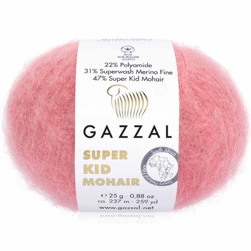 Włóczka Gazzal Super Kid Mohair 64430 koralowy
