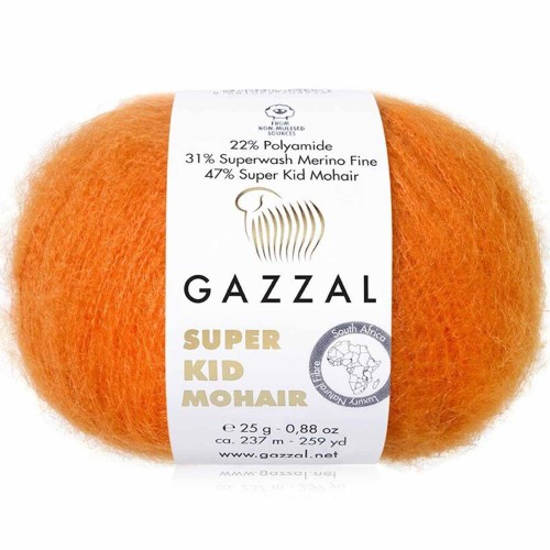 Włóczka Gazzal Super Kid Mohair 64429 pomarańczowy