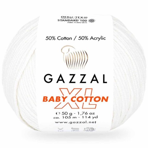 Włóczka Gazzal Baby Cotton XL 3410 ecru