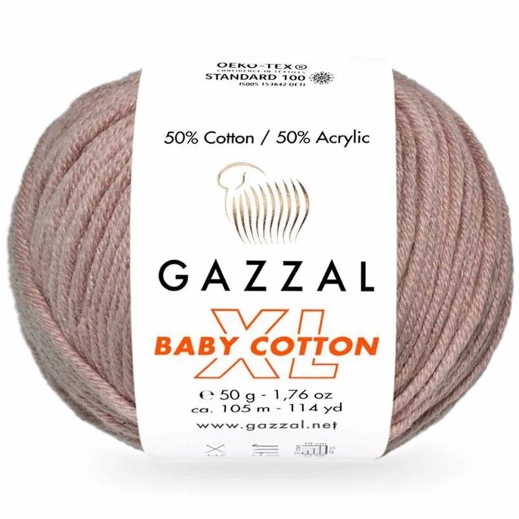 Włóczka Gazzal Baby Cotton XL 3434 jasny brązowy