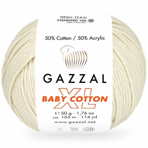 Włóczka Gazzal Baby Cotton XL 3437 kremowy