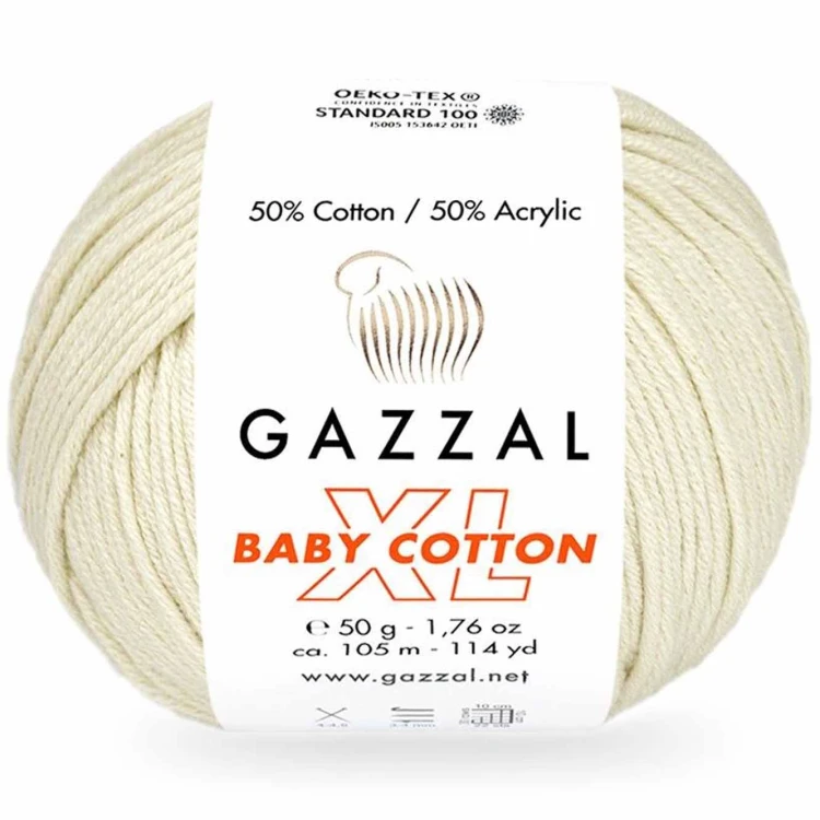Włóczka Gazzal Baby Cotton XL 3437 kremowy