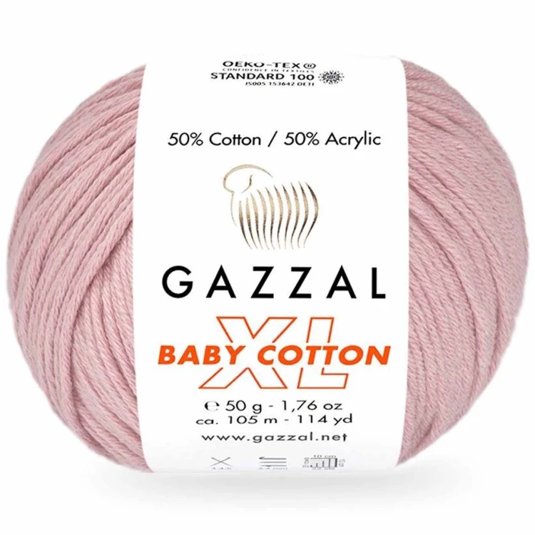 Włóczka Gazzal Baby Cotton XL 3444 pudrowy róż