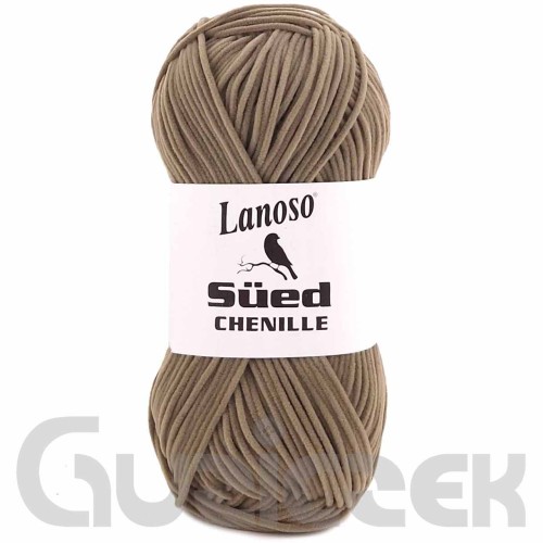 Włóczka Lanoso Sued Chenille 919 brudna oliwka